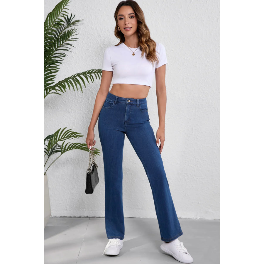 Straight Jeans with Pockets Apparel and Accessories