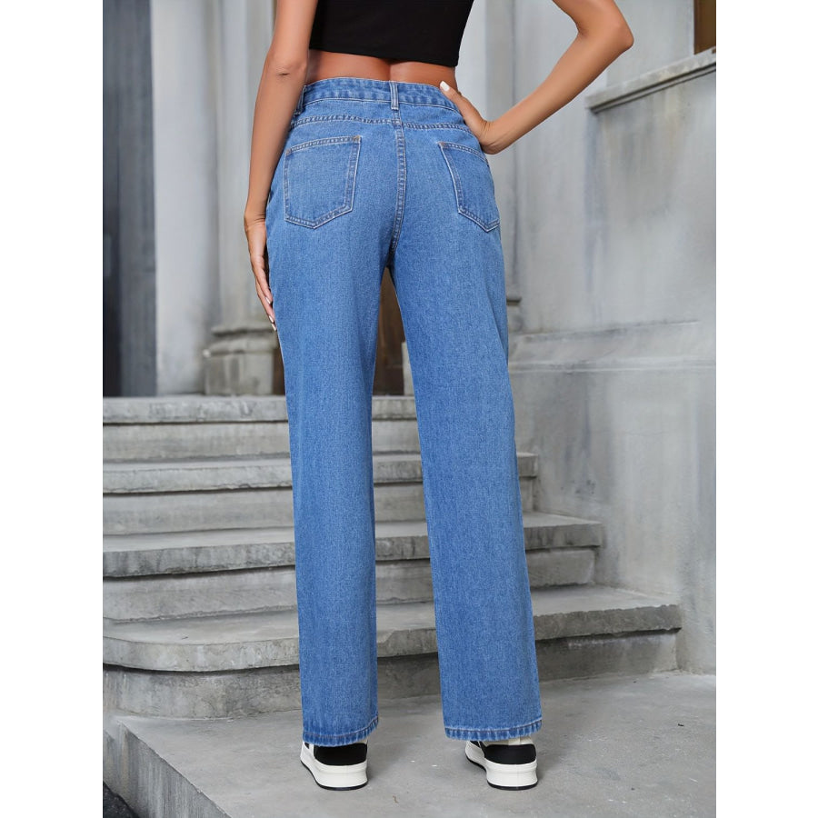 Straight Leg Jeans with Pockets Medium / XS Apparel and Accessories