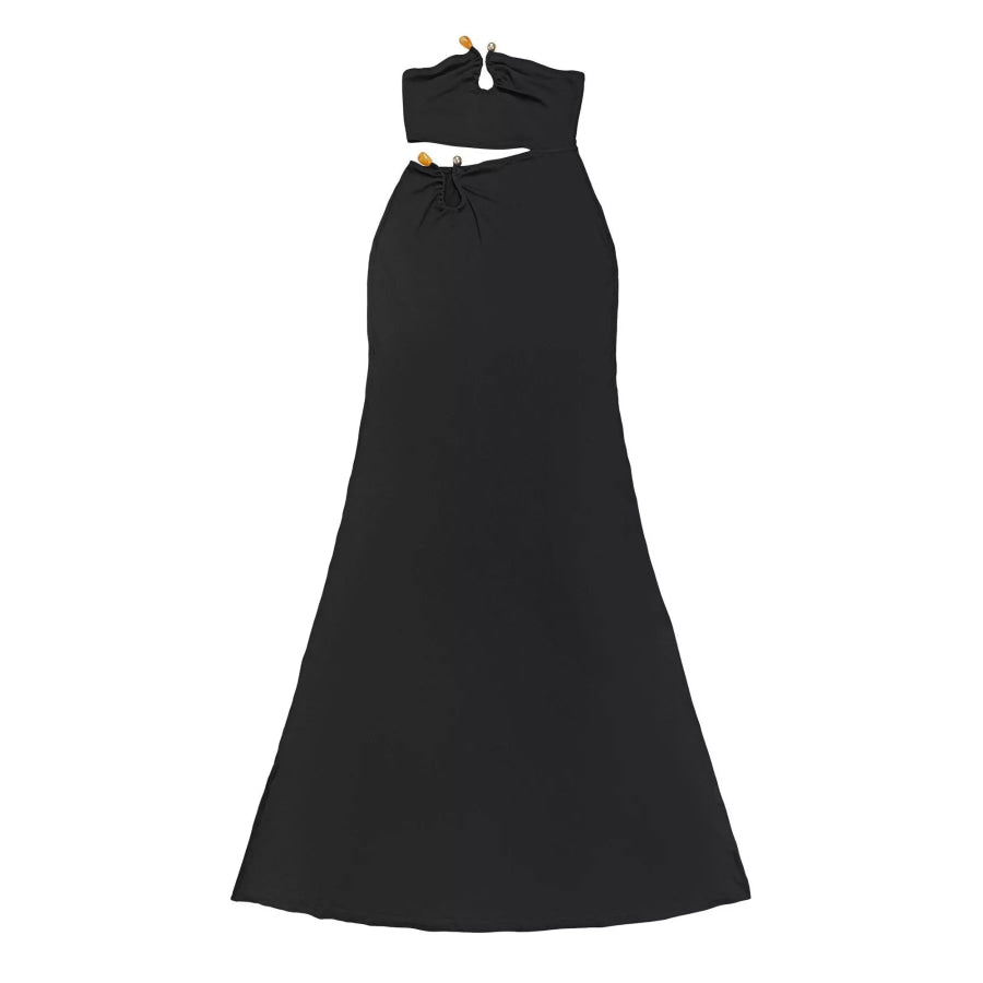 Strapless Cut-out Maxi Dress with Ruched Detail Apparel and Accessories