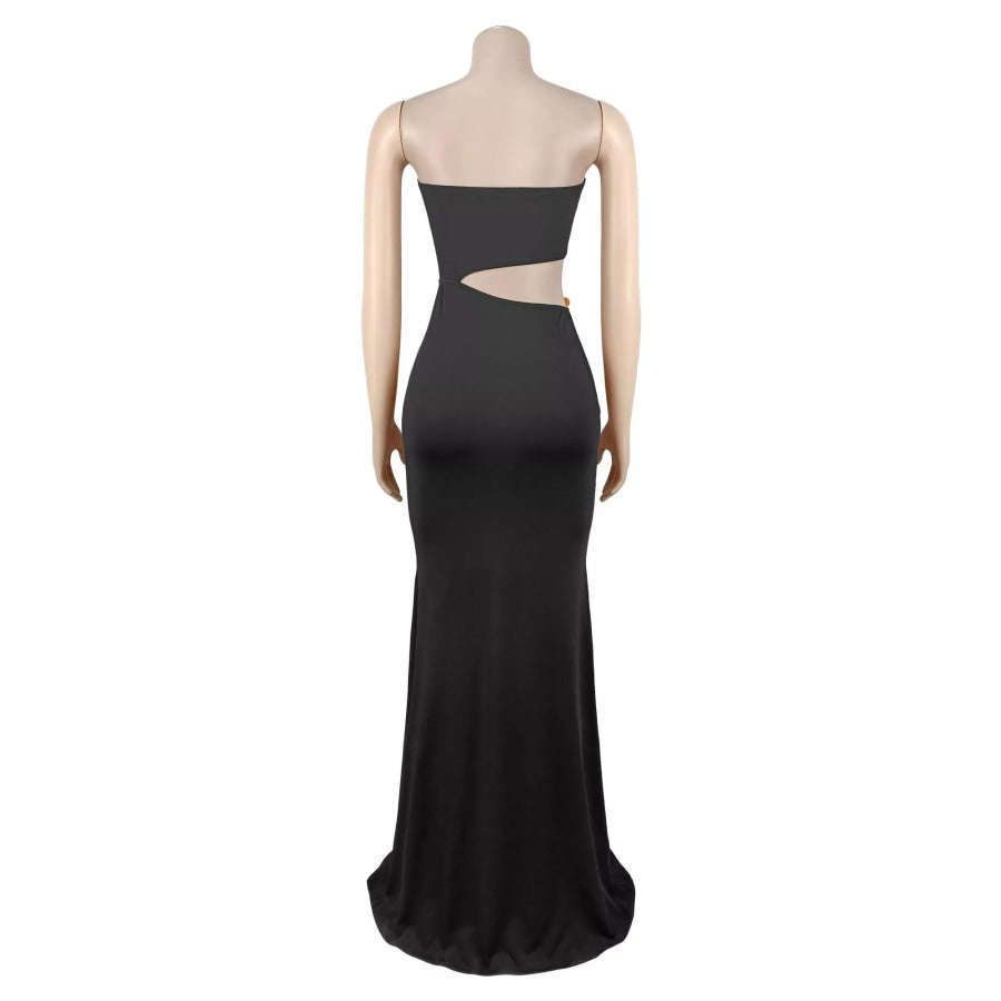 Strapless Cut-out Maxi Dress with Ruched Detail Apparel and Accessories