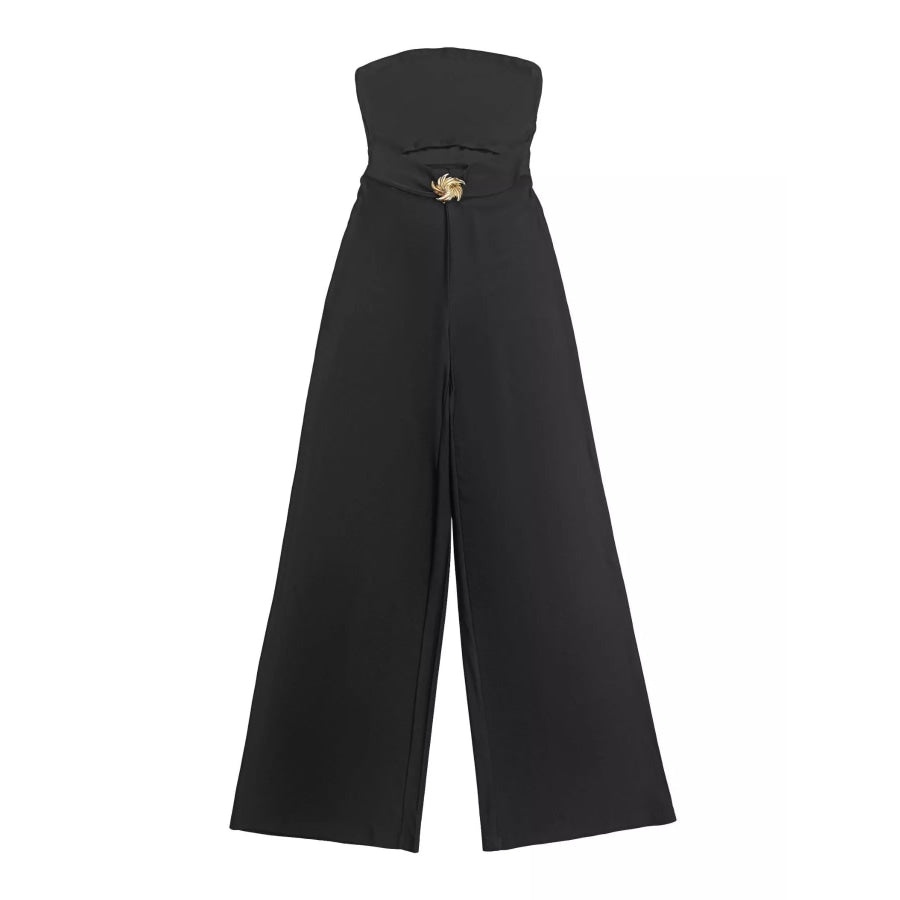 Strapless Cut-out Wide-Leg Jumpsuit Apparel and Accessories