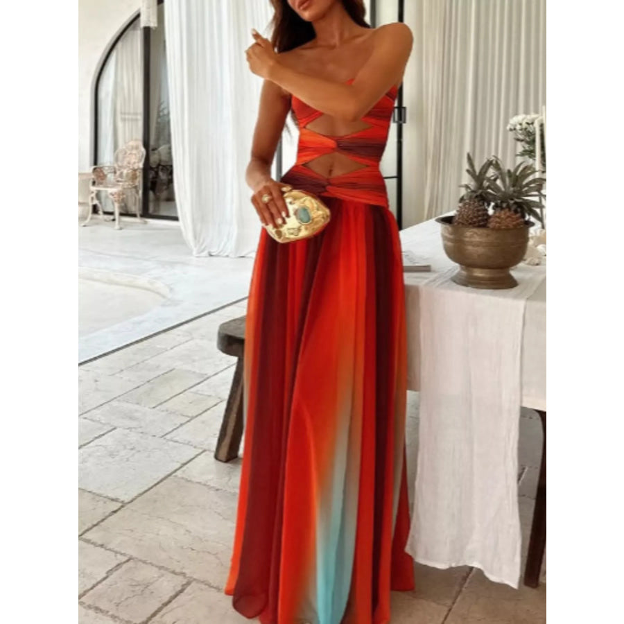 Strapless Cutout Maxi Dress Apparel and Accessories