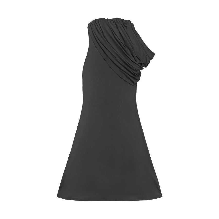 Strapless Draped Maxi Dress Apparel and Accessories