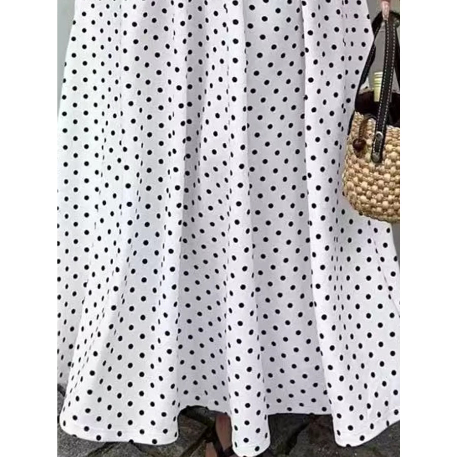 Strapless Polka Dot Ruched Maxi Dress Apparel and Accessories