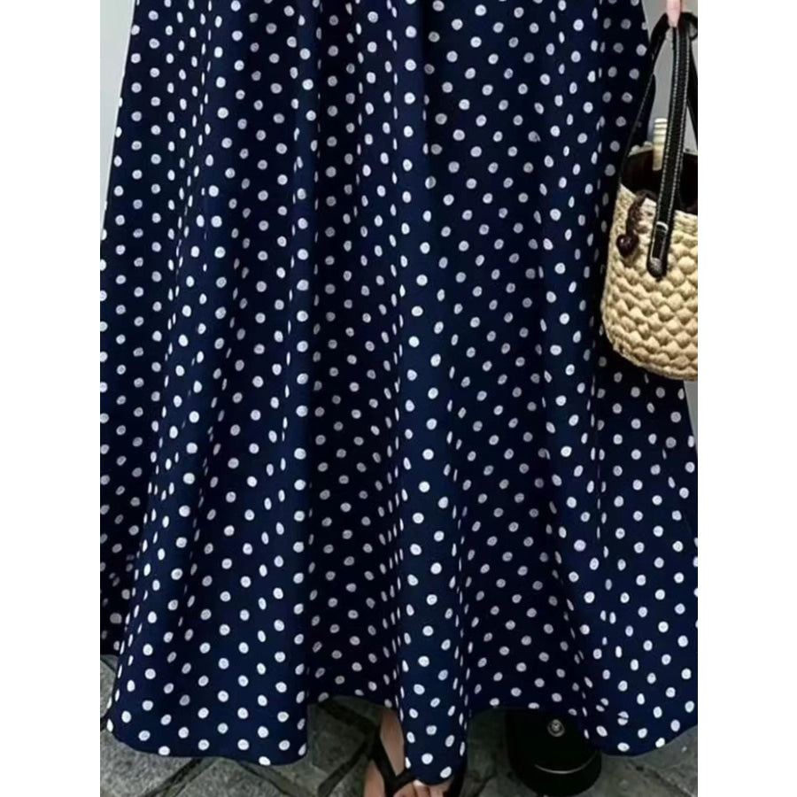 Strapless Polka Dot Ruched Maxi Dress Apparel and Accessories