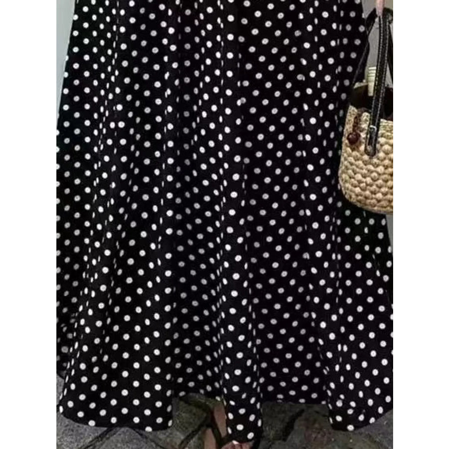 Strapless Polka Dot Ruched Maxi Dress Apparel and Accessories