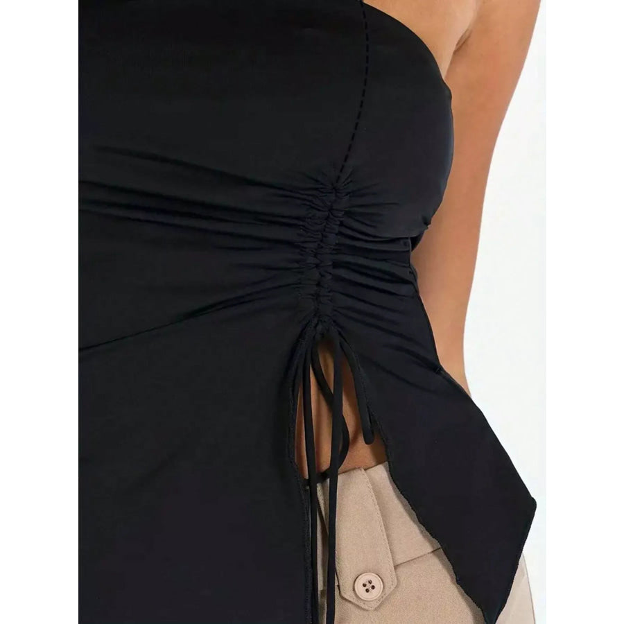 Strapless Ruched Drawstring Cami Top Apparel and Accessories