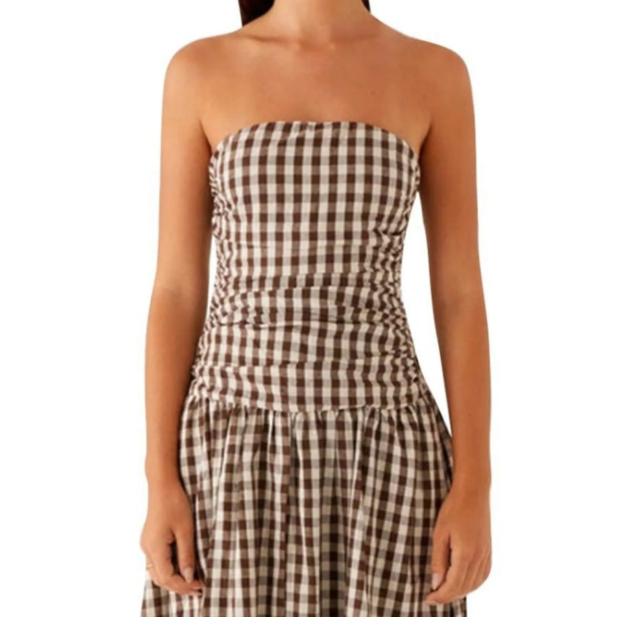 Strapless Ruched Maxi Dress Apparel and Accessories
