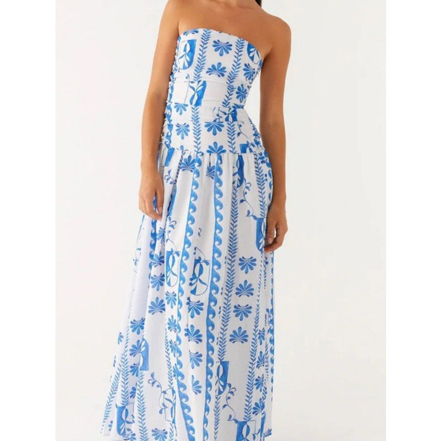 Strapless Ruched Maxi Dress Apparel and Accessories