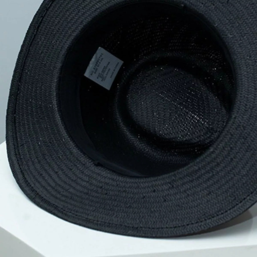 Straw Boater Hat with Ribbon Apparel and Accessories