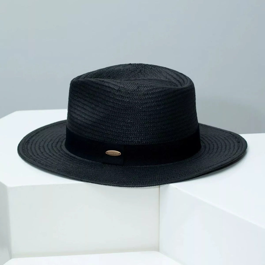 Straw Boater Hat with Ribbon Apparel and Accessories