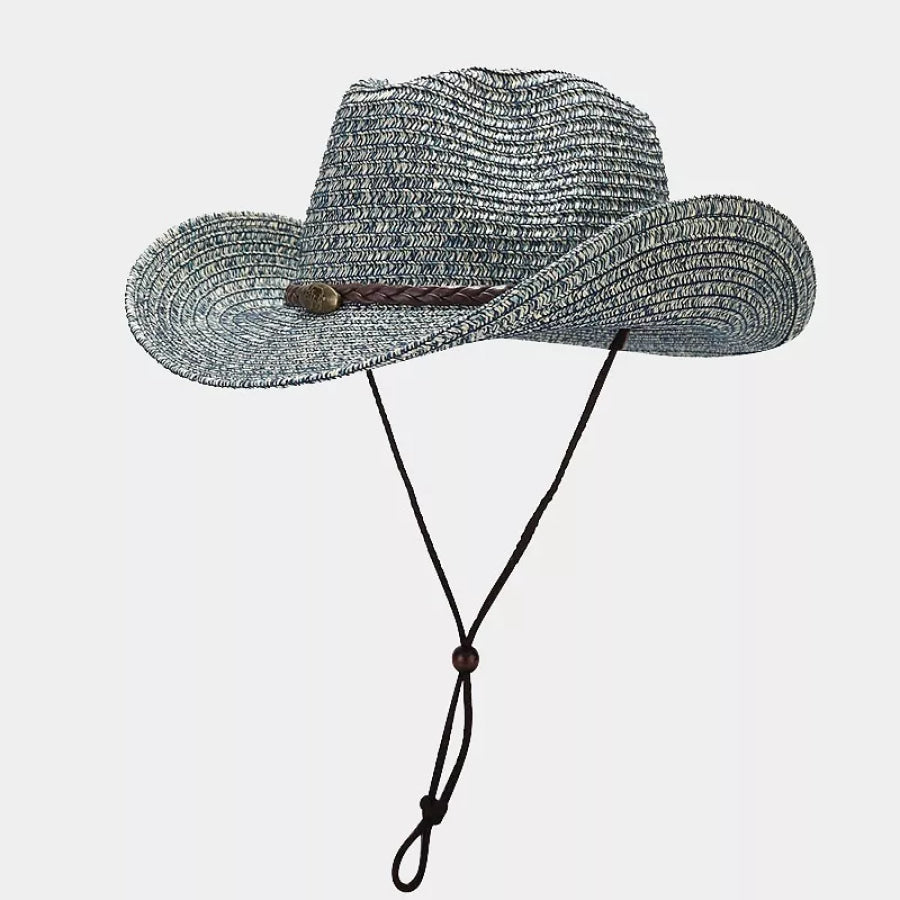 Straw Cowboy Hat Blue / One Size Apparel and Accessories