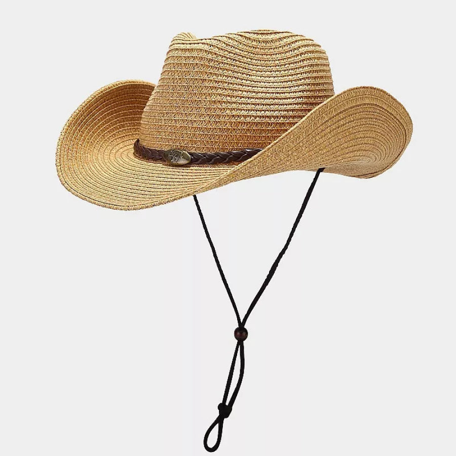Straw Cowboy Hat Khaki / One Size Apparel and Accessories