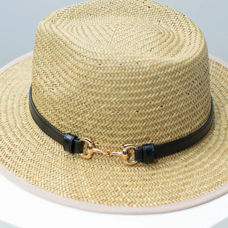 Straw Fedora Hat with Decorative Band Apparel and Accessories