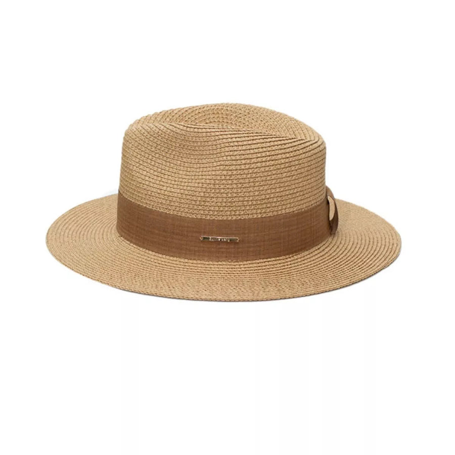 Straw Wide Brim Hat Khaki / One Size Apparel and Accessories