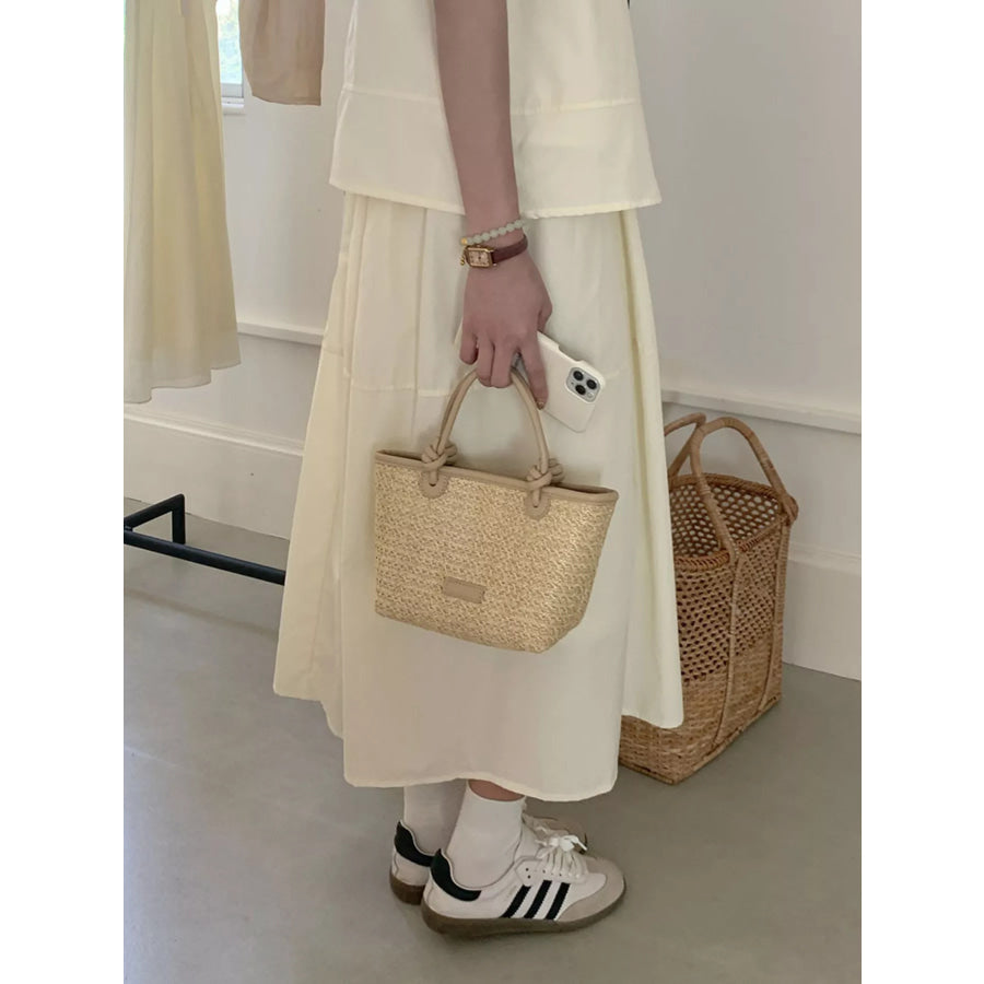 Straw Woven Crossbody Bag Apricot / onesize Apparel and Accessories