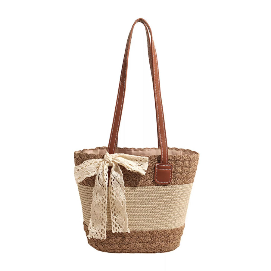 Straw Woven Shoulder Bag Caramel / onesize Apparel and Accessories