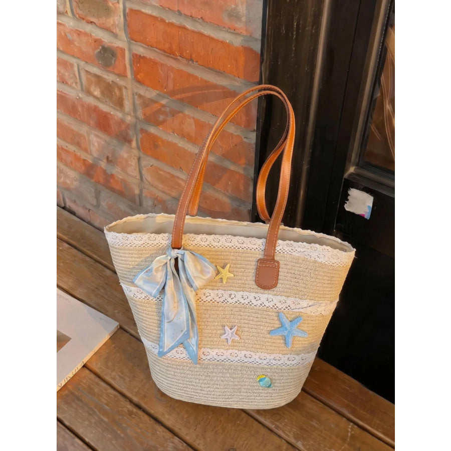Straw Woven Shoulder Bag Ivory / onesize Apparel and Accessories