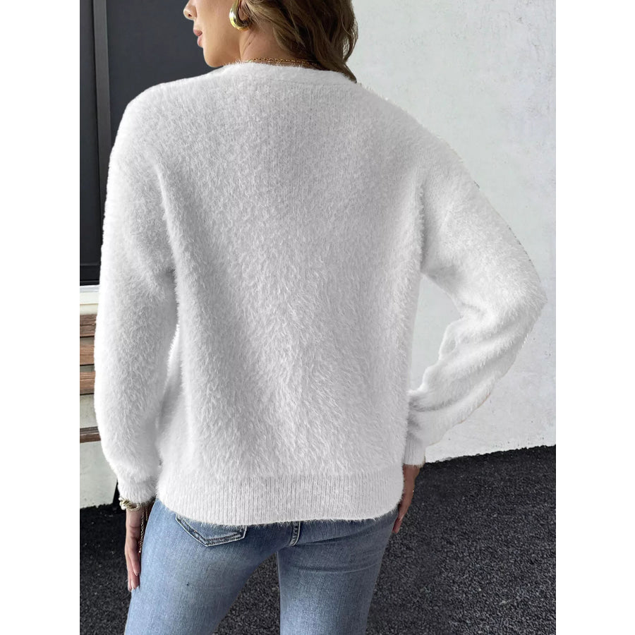 Strawberry Fuzzy Knit Cardigan Apparel and Accessories
