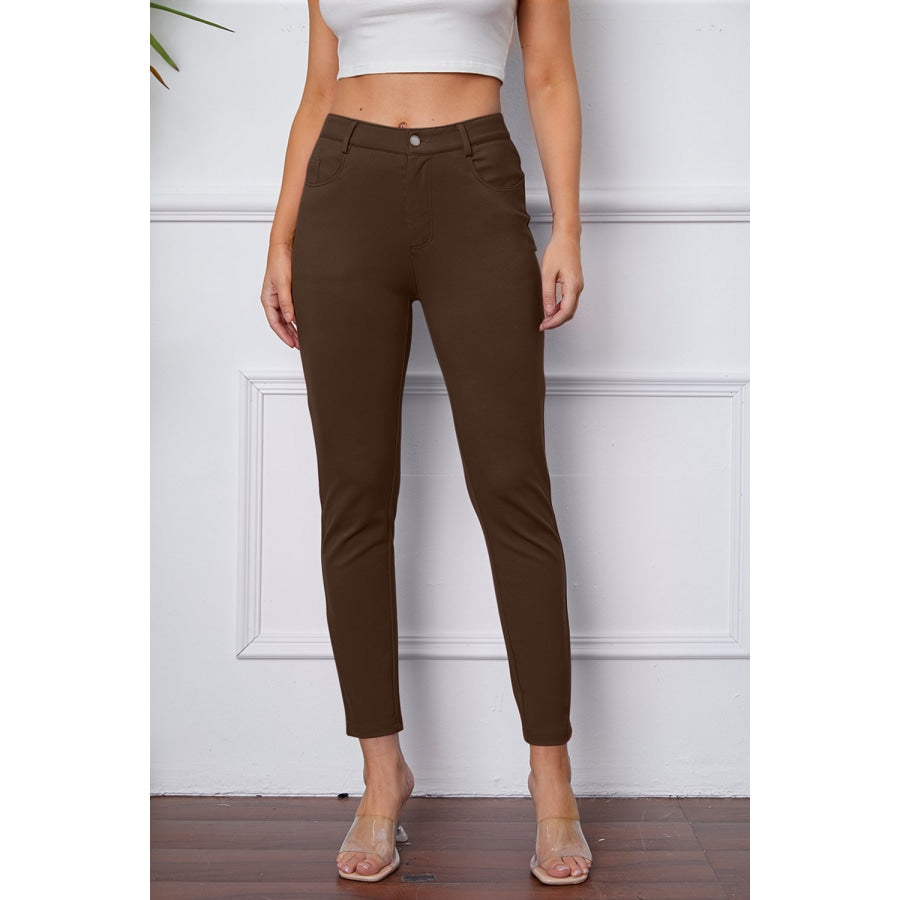 StretchyStitch Pants by Basic Bae Coffee Brown / 2XL Clothing