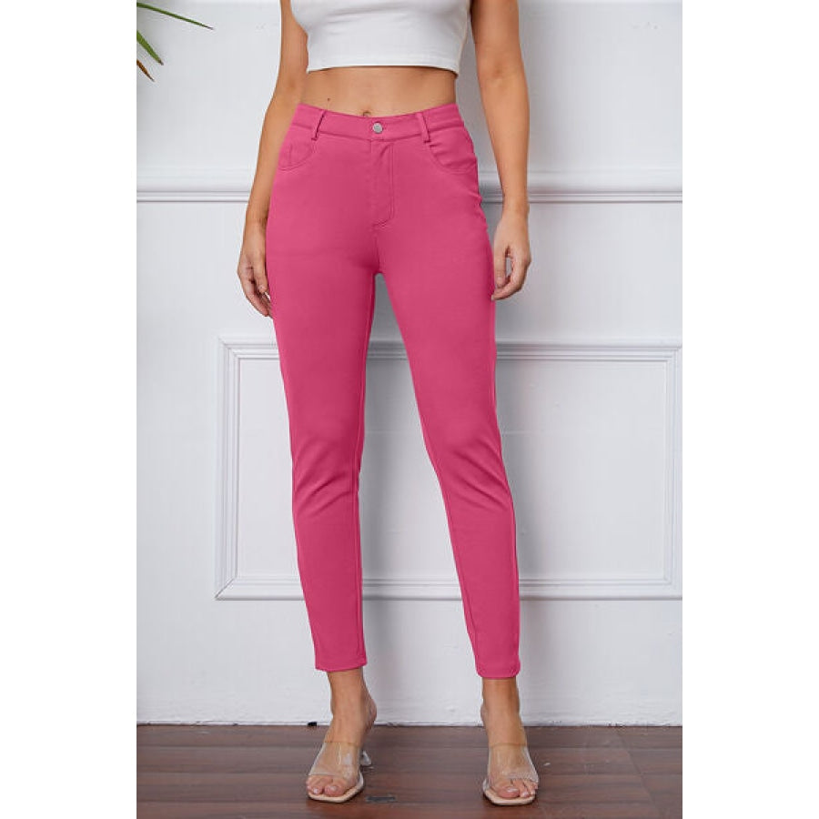 StretchyStitch Pants by Basic Bae Fuchsia Pink / S Clothing