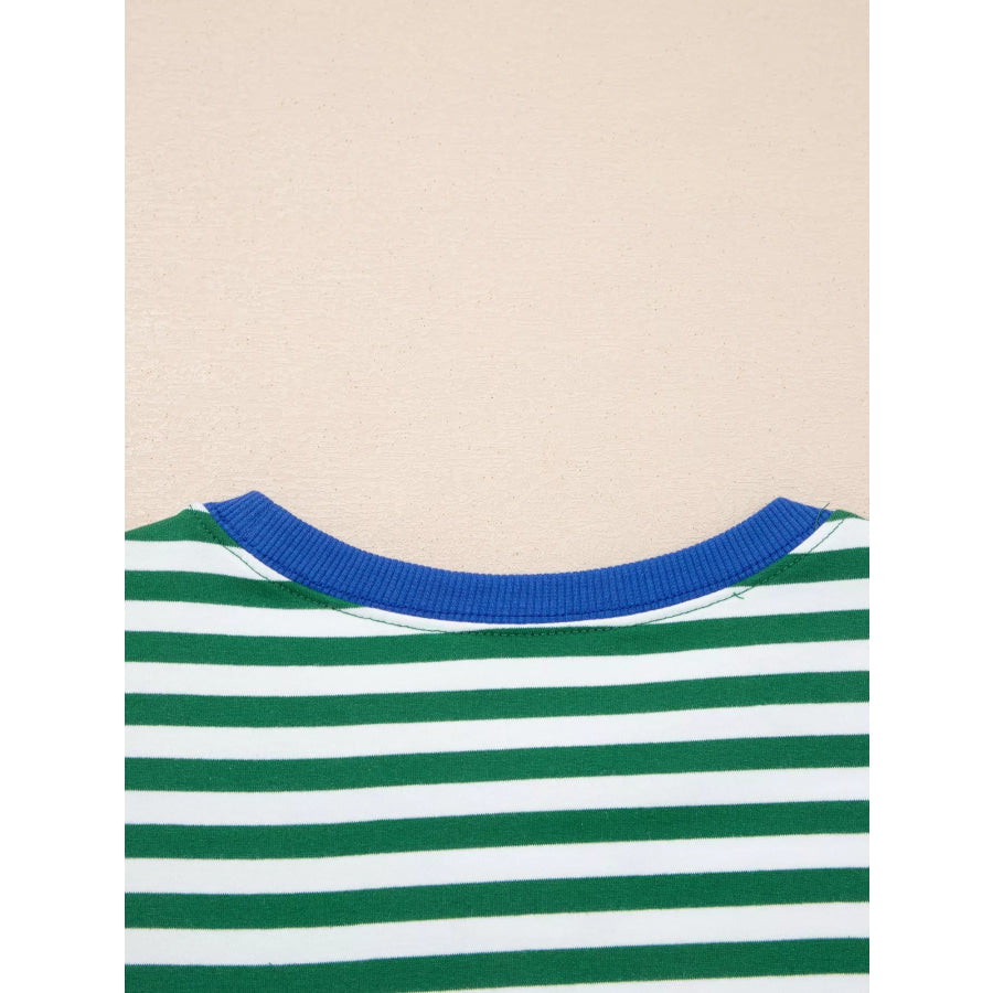Stripe Boxy Tee and Drawstring Elastic Waist Shorts Set Apparel and Accessories