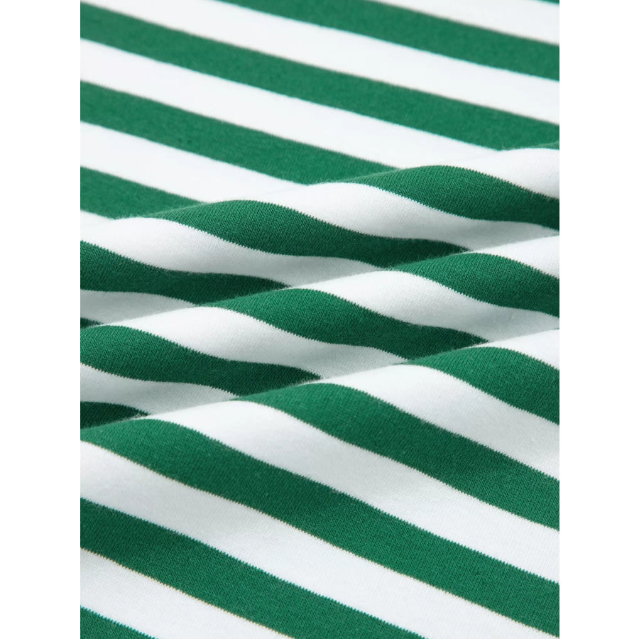 Stripe Boxy Tee and Drawstring Elastic Waist Shorts Set Apparel and Accessories