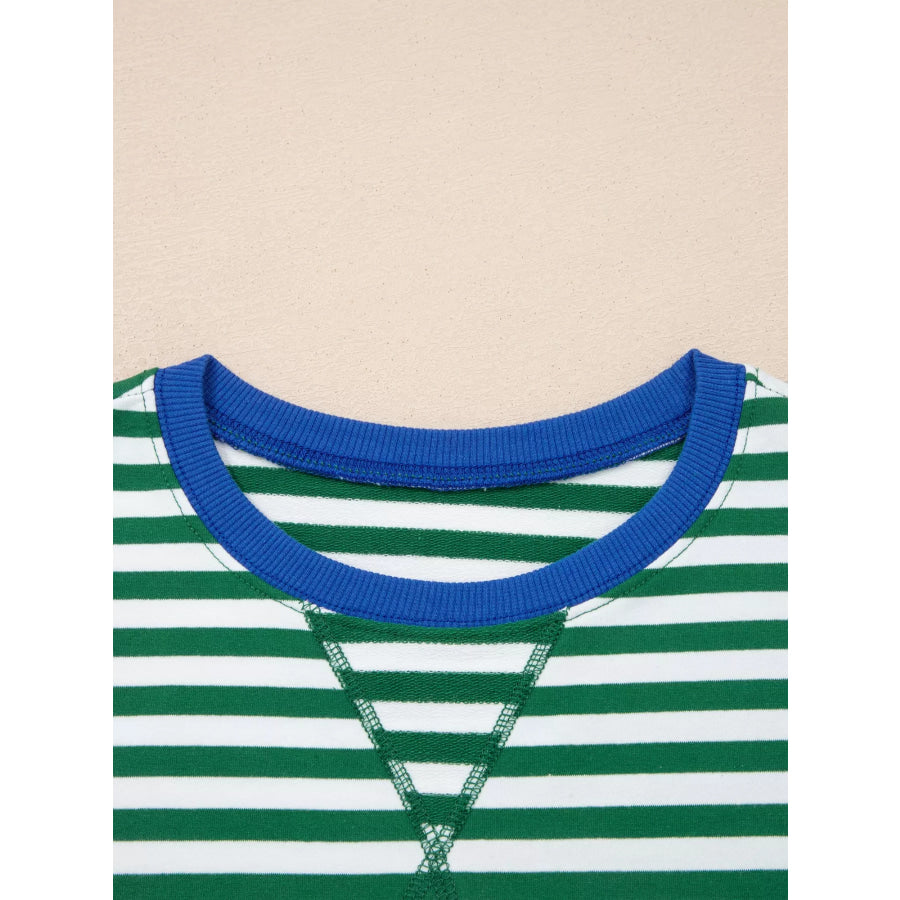 Stripe Boxy Tee and Drawstring Elastic Waist Shorts Set Apparel and Accessories