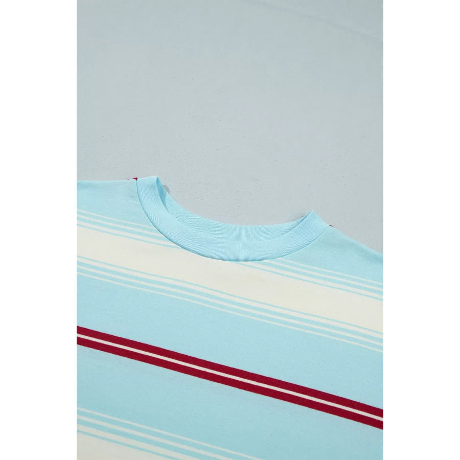 Stripe Casual Striped Patchwork Long Sleeve Loose Pullover Top Apparel and Accessories