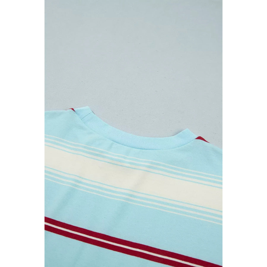 Stripe Casual Striped Patchwork Long Sleeve Loose Pullover Top Apparel and Accessories