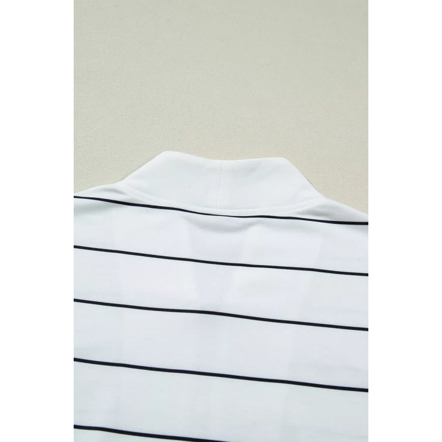 Stripe Color Block Zip V Neck Sleeveless Top Apparel and Accessories