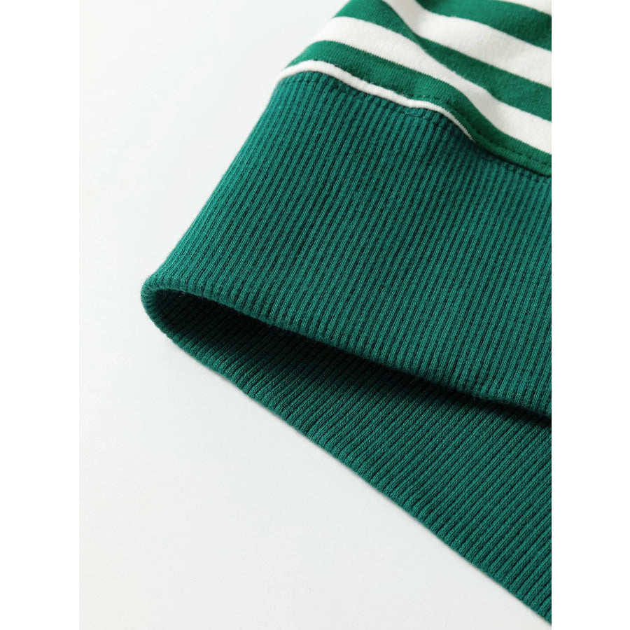 Stripe Cozy Mock Neck Oversized Tunic Sweatshirt Apparel and Accessories