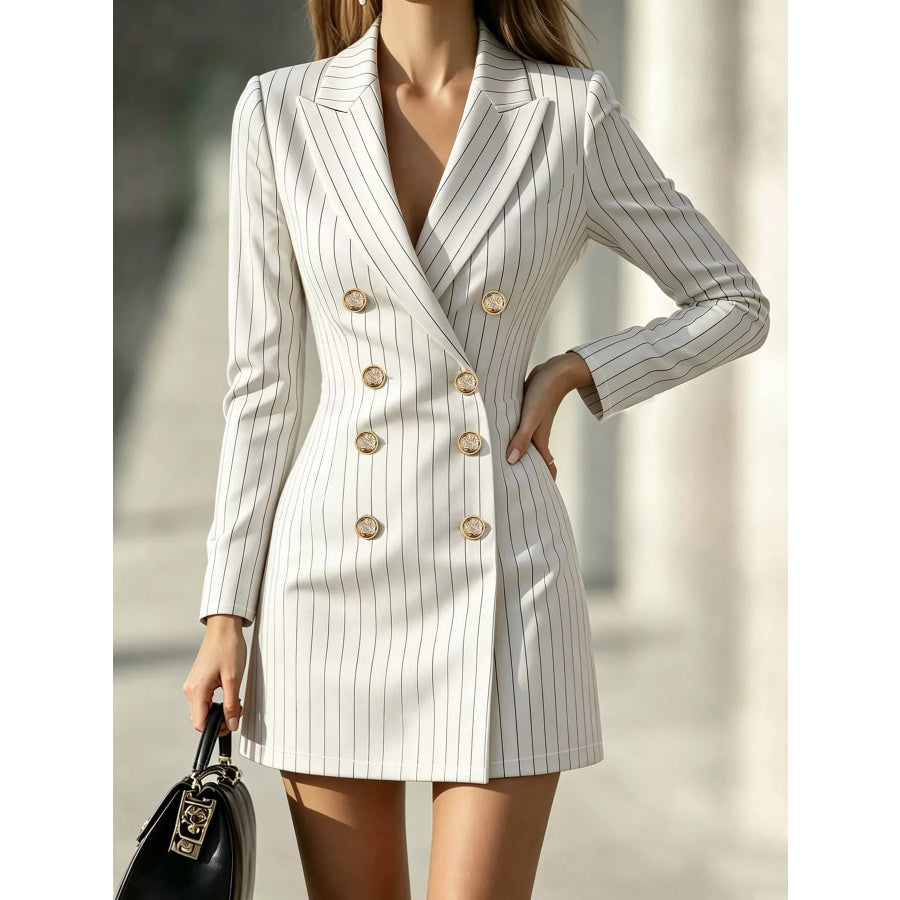 Stripe Double-Breasted Blazer Dress Apparel and Accessories