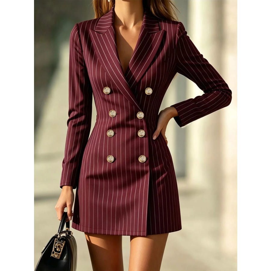 Stripe Double-Breasted Blazer Dress Apparel and Accessories