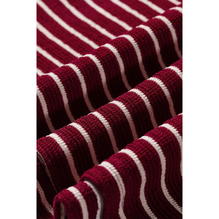 Stripe Drop Shoulder Long Sleeve Top Apparel and Accessories