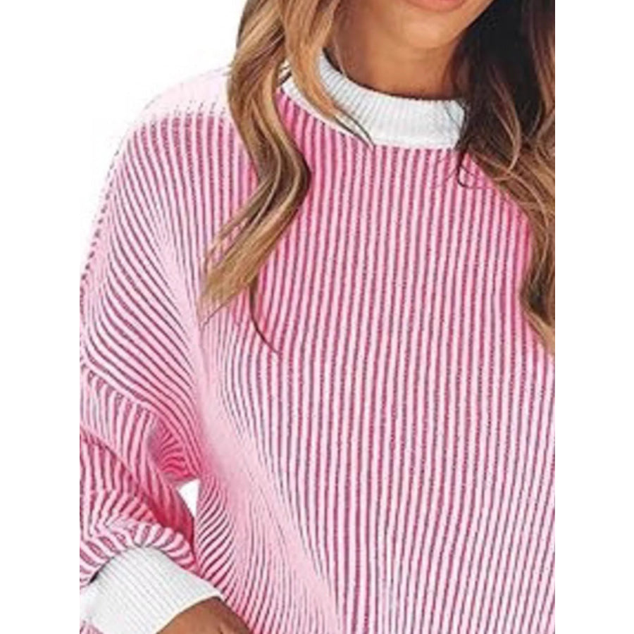 Stripe Dropped Shoulder Sweater Apparel and Accessories