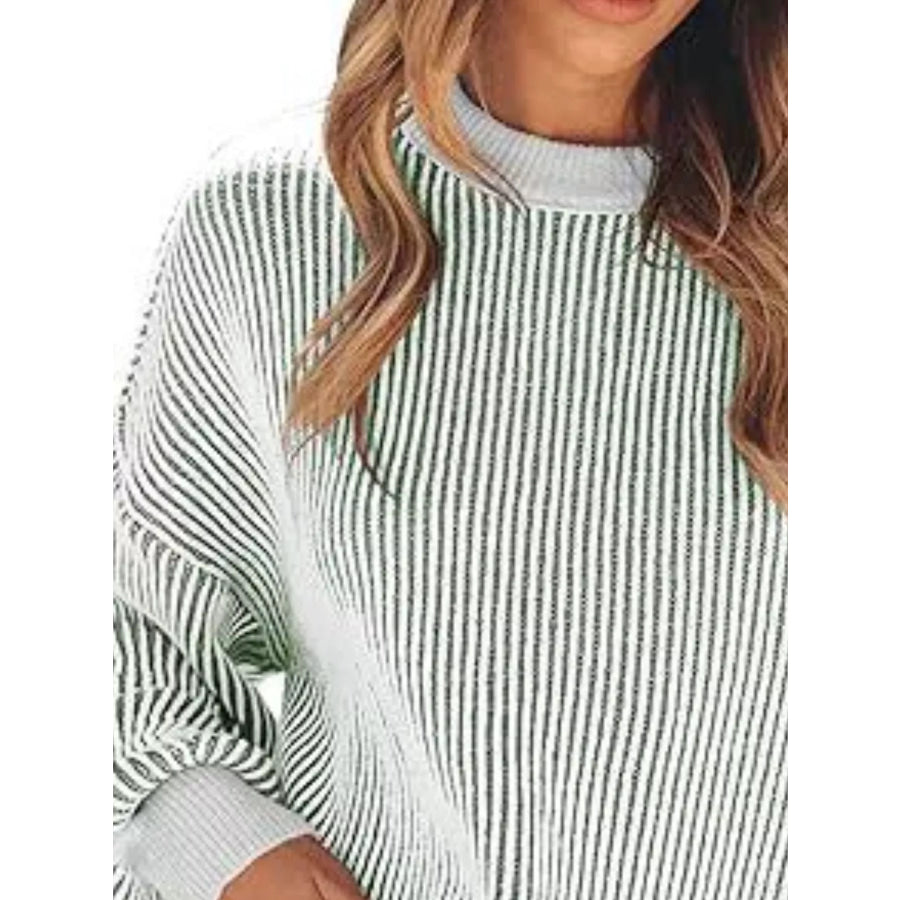 Stripe Dropped Shoulder Sweater Apparel and Accessories