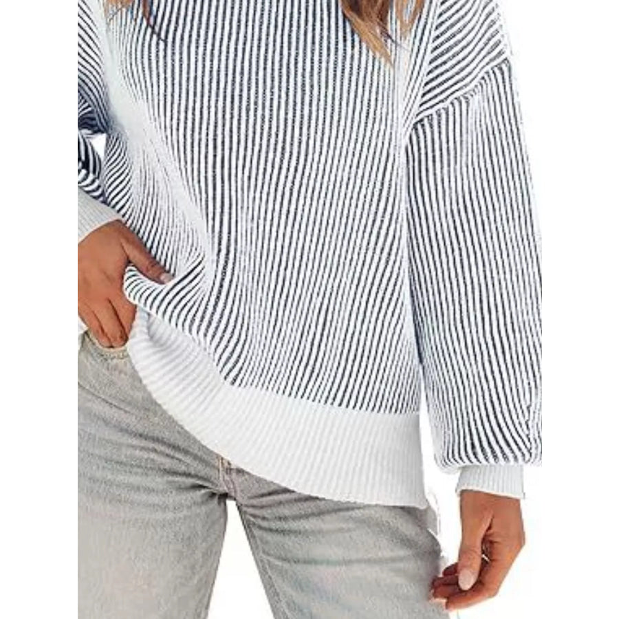 Stripe Dropped Shoulder Sweater Apparel and Accessories