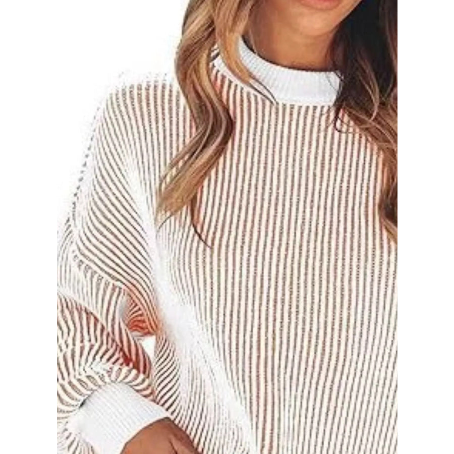 Stripe Dropped Shoulder Sweater Apparel and Accessories