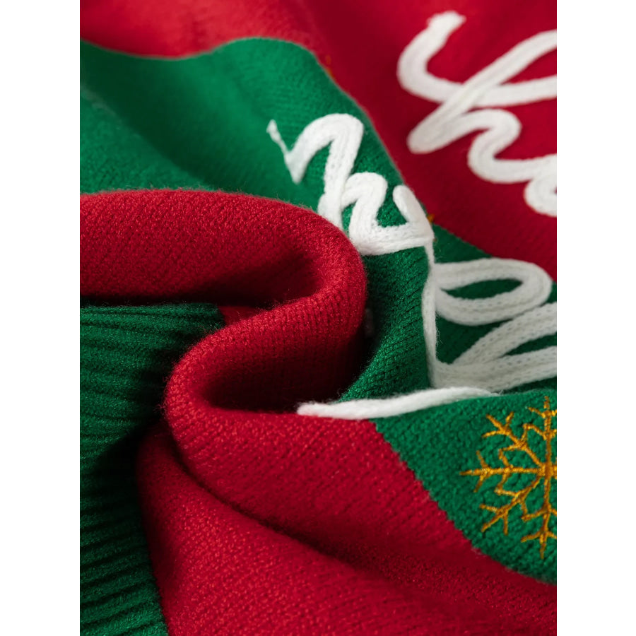 Stripe Festive Holly Jolly Sequin Christmas Holiday Sweater Apparel and Accessories