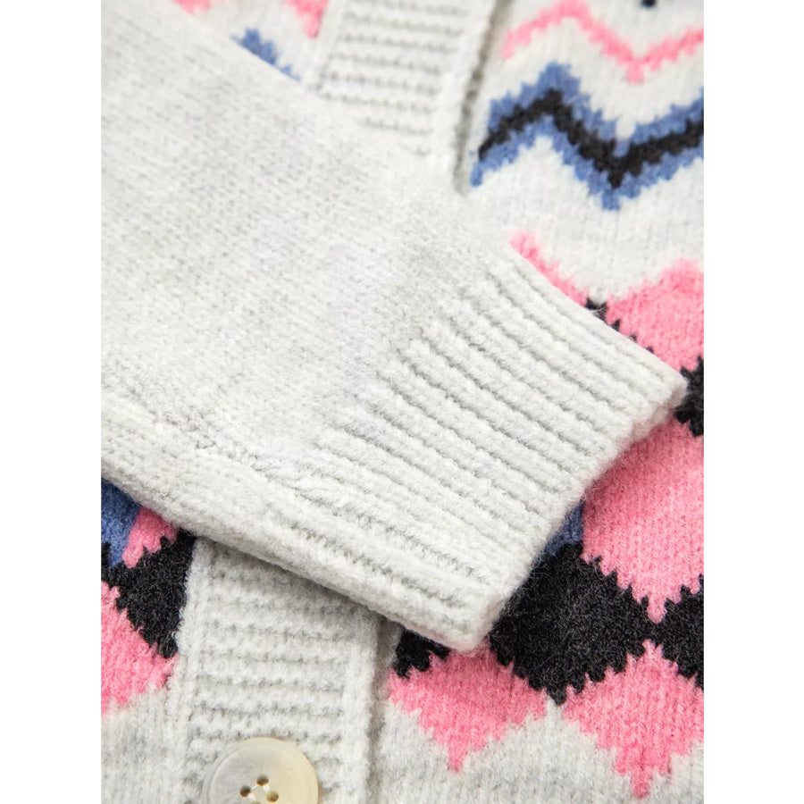 Stripe Geometric Button Up Sweater Cardigan Apparel and Accessories