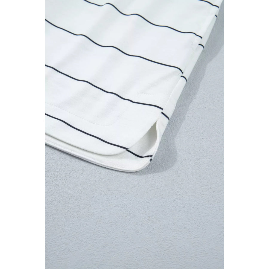 Stripe Half Sleeve Tee and Drawstring Shorts Set Apparel and Accessories