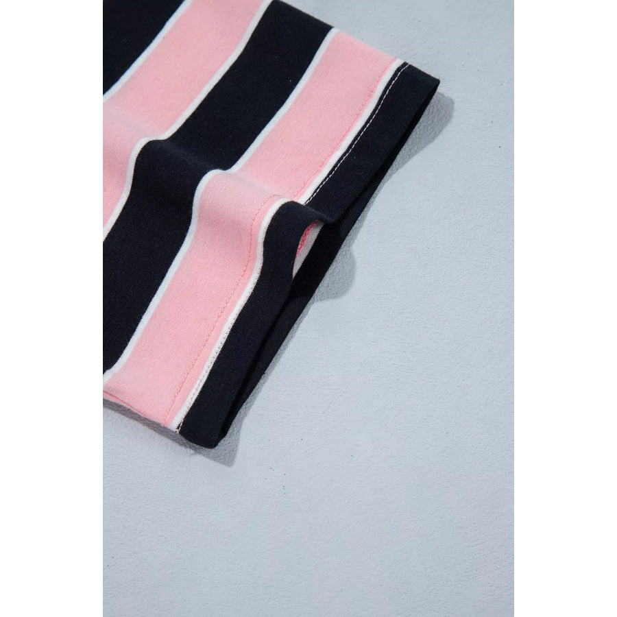 Stripe Loose Tee and Pants Two Piece Set Apparel Accessories