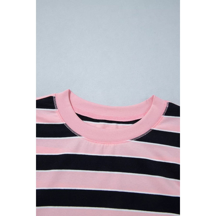 Stripe Loose Tee and Pants Two Piece Set Apparel Accessories