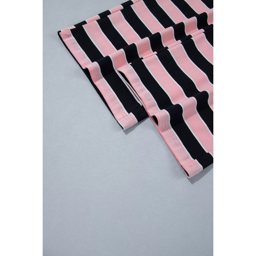 Stripe Loose Tee and Pants Two Piece Set Apparel Accessories