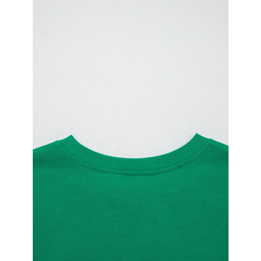 Stripe Mixed Print Crew Neck Cap Sleeve T Shirt Apparel and Accessories