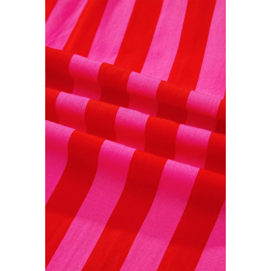 Stripe Puff Sleeve Blouse Apparel and Accessories