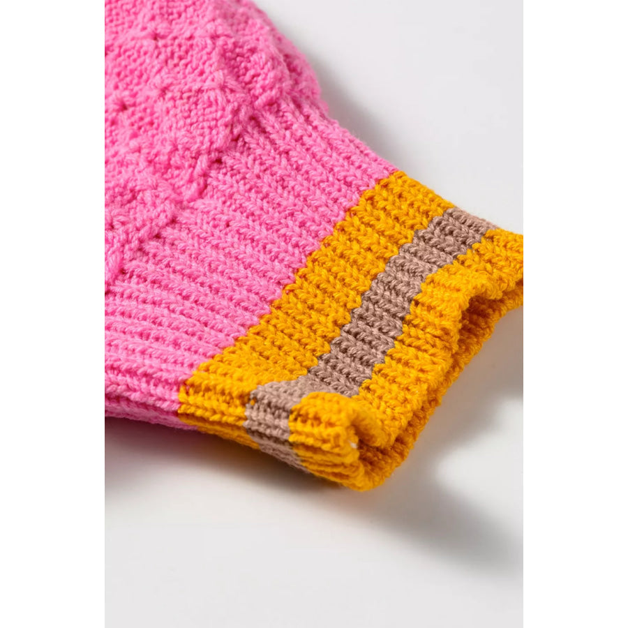 Stripe Striped Colorblock Texture Drop Shoulder Sweater Apparel and Accessories