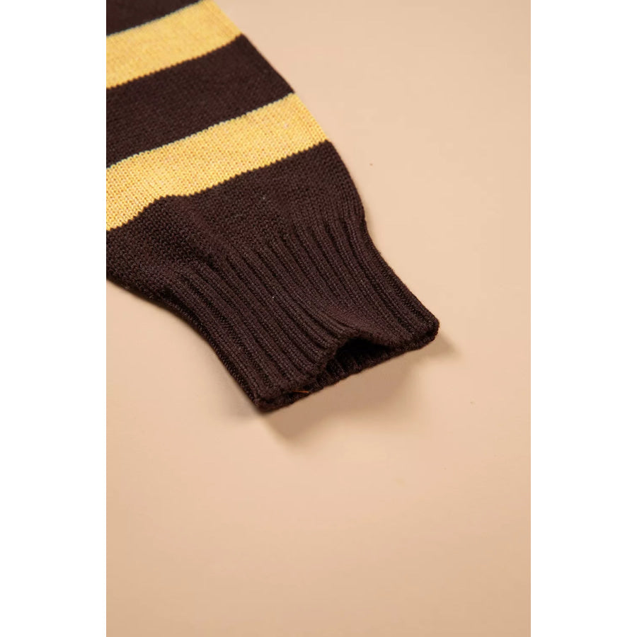 Stripe Striped Drop Shoulder Colorblock Pullover Sweater Apparel and Accessories