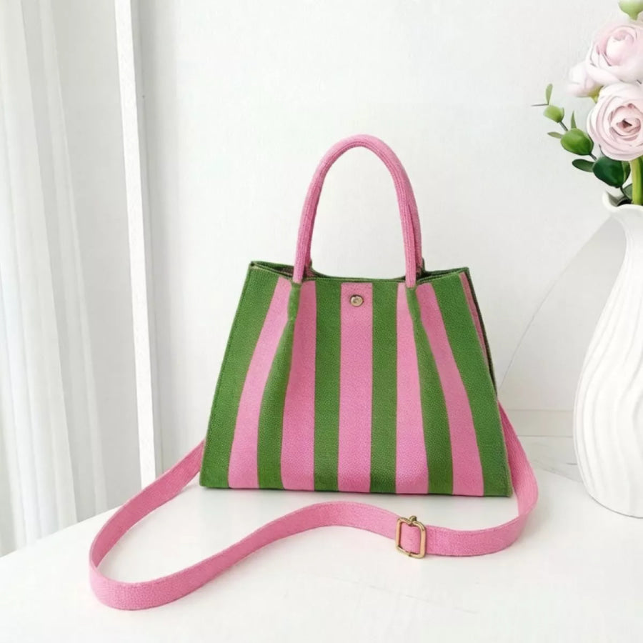 Striped Adjustable Strap Crossbody Bag Green / onesize Apparel and Accessories